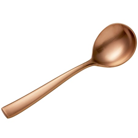 Bon Chef Manhattan, Bouillon Spoon, Matte Finish, 18/10, 6.38" - Rose Gold Matte , set of 12 S3001RGM